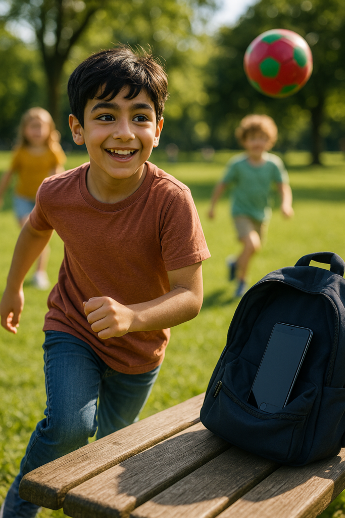 راه‌حل‌های عملی و متنوع برای کاهش وابستگی به گوشی در کودکان | سه تا بچه در حال بازی کردن با توپ
